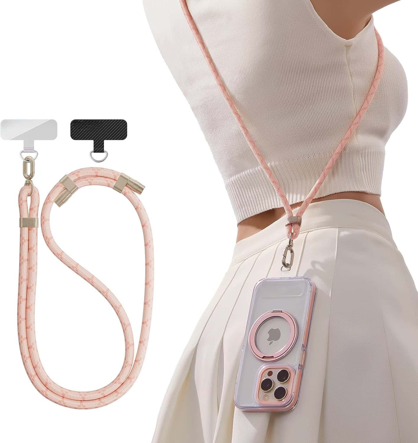 Phone Lanyard Crossbody with 2 Phone Tabs