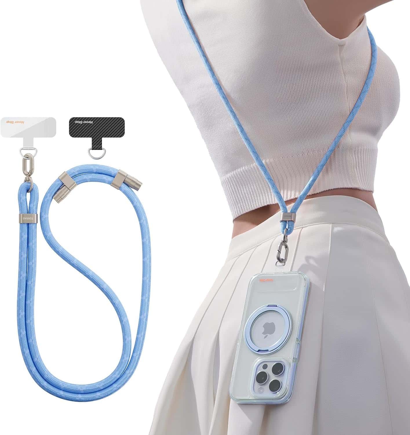 Phone Lanyard Crossbody with 2 Phone Tabs