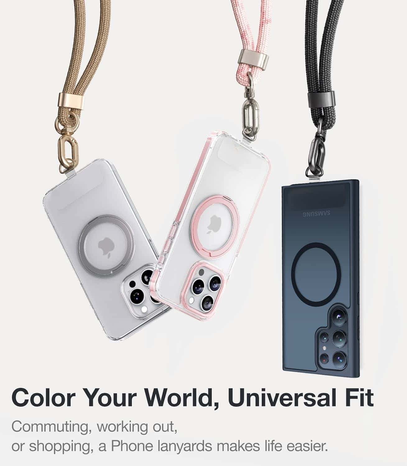 Phone Lanyard Crossbody with 2 Phone Tabs