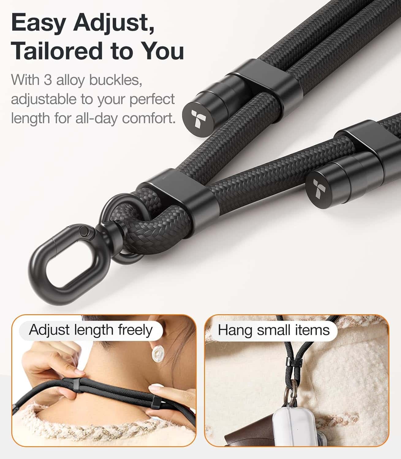 Phone Lanyard Crossbody with 2 Phone Tabs
