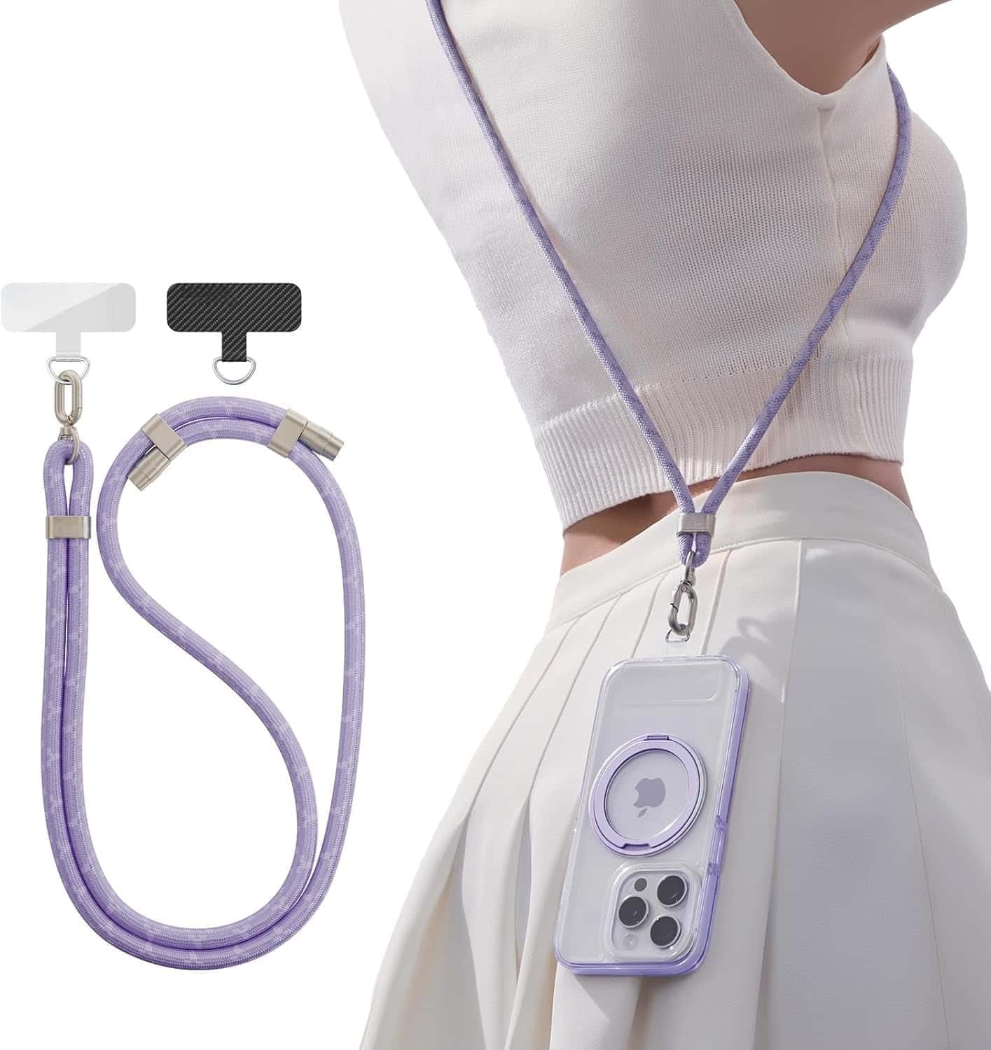 Phone Lanyard Crossbody with 2 Phone Tabs