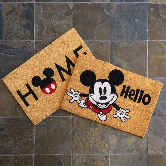 Licensed Mickey Coir 'Home' and 'Hello' Graphic Door Mats, 2PK